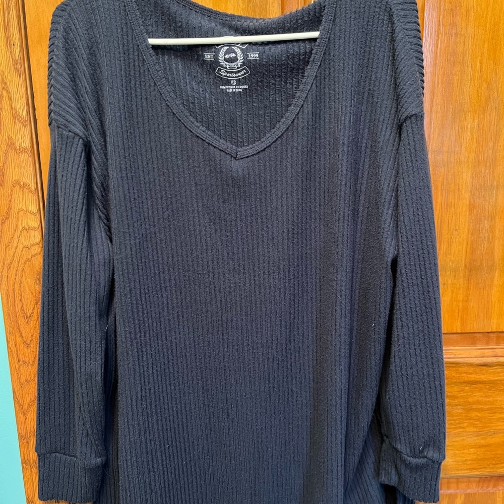 Women's Navy Long Sleeve Top